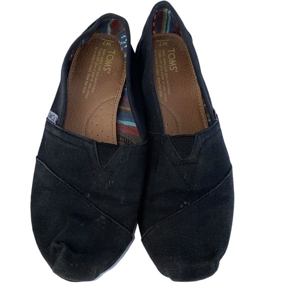 TOMS‎ Women's Black Canvas Classic Slip-On Loafer Sz 7 - Picture 5 of 7